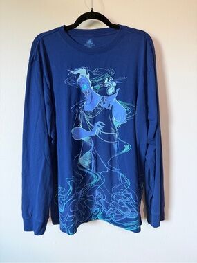 DISNEY hades villain long sleeve blue embroidered shirt Hercules halloween XL